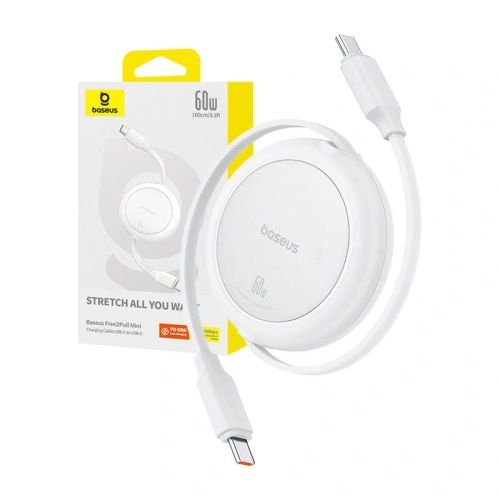 Kup Cablu Baseus Free2Pull Mini USB-C / USB-C, 60W, 1m (alb) - BSU4912 - {ean13} - Sklep Home Screen