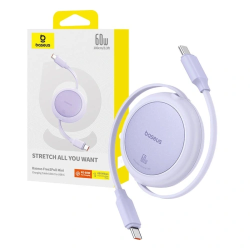 Kup Kabel Baseus Free2Pull Mini USB-C / USB-C, 60W, 1m (fioletowy) - BSU4914 - {ean13} - Sklep Home Screen