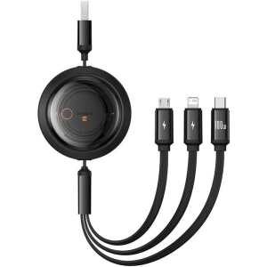 Kup Kabel 3w1 Baseus Free2Draw USB/A / microUSB, Lightning, USB-C, 100W, 1.1 m (černý) - BSU4915 - {ean13} - Sklep Home Screen