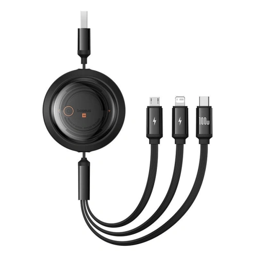 Kup Kabel 3w1 Baseus Free2Draw USB/A / microUSB, Lightning, USB-C, 100W, 1.1 m (schwarz) - BSU4915 - {ean13} - Sklep Home Screen