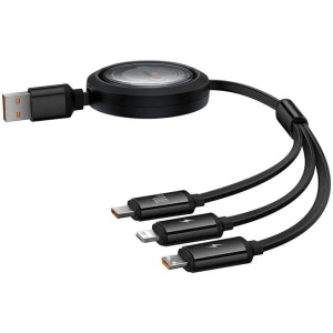 Buy Baseus Free2Draw 3-in-1 cable USB-A / microUSB,Lightning,USB-C, 100W, 1.1 m (black) - BSU4915 - {ean13} - Home Screen Store Europe