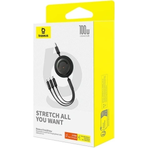 Buy Baseus Free2Draw 3-in-1 cable USB-A / microUSB,Lightning,USB-C, 100W, 1.1 m (black) - BSU4915 - {ean13} - Home Screen Store Europe
