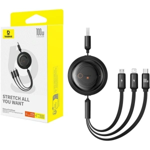 Kup Kabel 3w1 Baseus Free2Draw USB/A / microUSB, Lightning, USB-C, 100W, 1.1 m (schwarz) - BSU4915 - {ean13} - Sklep Home Screen