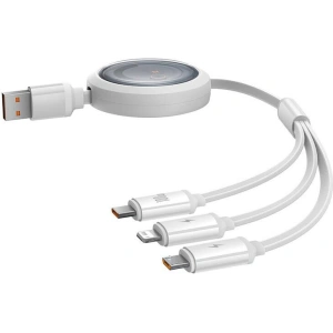 Buy Baseus Free2Draw 3-in-1 cable USB-A / microUSB,Lightning,USB-C, 100W, 1.1 m (white) - BSU4916 - {ean13} - Home Screen Store Europe