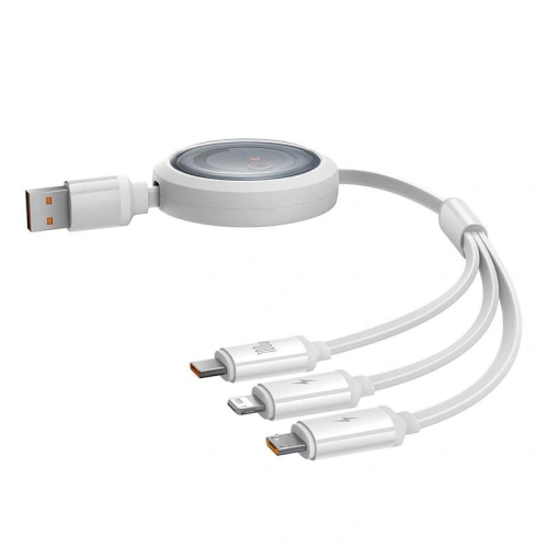 Kup Kabel 3w1 Baseus Free2Draw USB-A / microUSB, Lightning, USB-C, 100W, 1.1 m (weiß) - BSU4916 - {ean13} - Sklep Home Screen