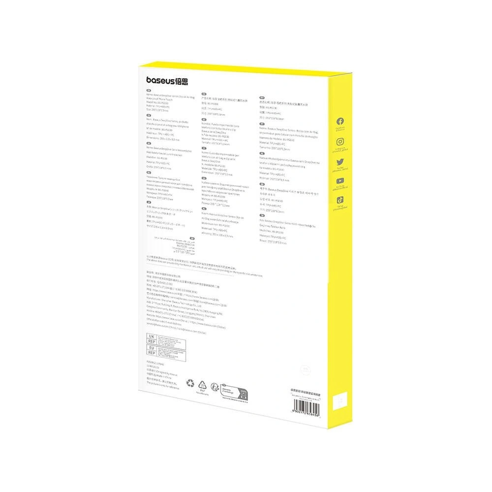 Uniwersalne wodoodporne etui Baseus DeepDive IPX8 (biały)