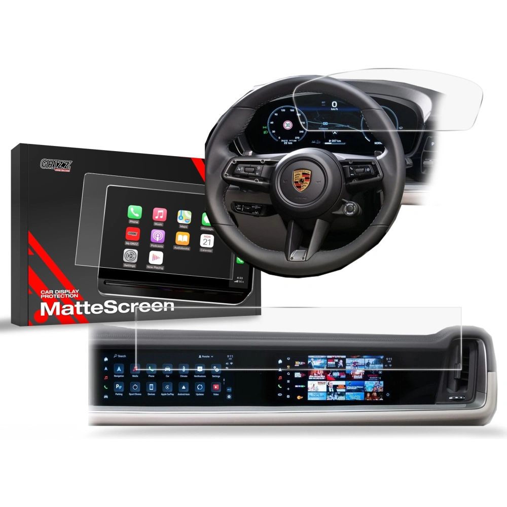 Folia matowa GrizzGlass CarDisplay Protection do Porsche Cayenne 3 12,3" + 10,9“ 2023-2025 [2w1]