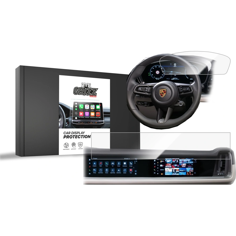 Folia ceramiczna GrizzGlass CarDisplay Protection do Porsche Cayenne 3 12,3" + 10,9“ 2023-2025 [2w1]
