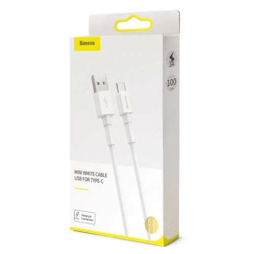Kup Kabel USB-C Baseus Mini 3A 1m (bílý) - BSU761WHT - {ean13} - Sklep Home Screen
