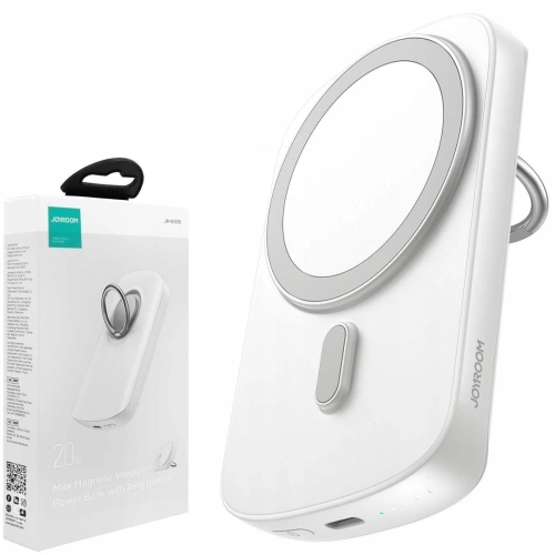 Buy Powerbank with wireless charging Joyroom JR-W030 6000mAh with ring and stand up to 20W white - JYR629 - {ean13} - Home Screen Store Europe