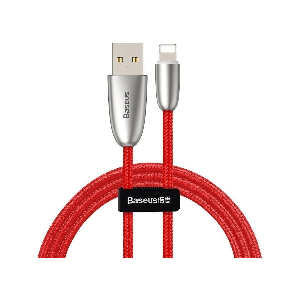 Podświetlany kabel USB Lightning Baseus Torch 2.4A 1m (czerwony)