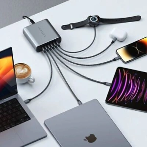 Buy Satechi 6-Port wall charger 6xUSB-C, GaN, 200W, PD, GaN space gray - STH126 - {ean13} - Home Screen Store Europe