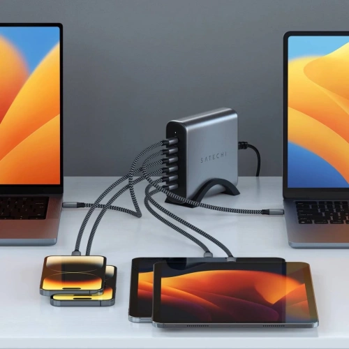 Kup Netzteil Satechi 6-Port 6xUSB-C GaN 200W PD GaN space gray - STH126 - {ean13} - Sklep Home Screen