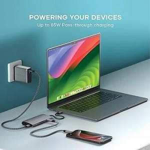 Kup Adapter Satechi USB-C Multiport 8K USB-C / USB-C, HDMI, 3xUSB-A 3.2 Gen 2 10Gbps, USB-A 3.2 Gen 1 5Gbps, SD/TF space grau - STH137 - {ean13} - Sklep Home Screen