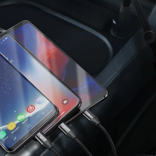 Kup Cablu USB 3în1 Baseus Car Co-sharing Micro / USB-C / Lightning, 3.5A 1m (negru) - BSU766BLK - {ean13} - Sklep Home Screen