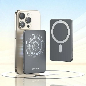 Kup Powerbank magnetyczny AWEI P112K MagSafe 5000mAh szary/grey - AWEI197 - {ean13} - Sklep Home Screen
