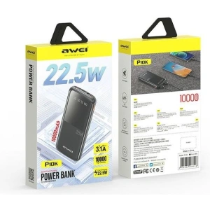 Kup Powerbank AWEI P10K 10000mAh 22.5W czarny/black - AWEI199 - {ean13} - Sklep Home Screen