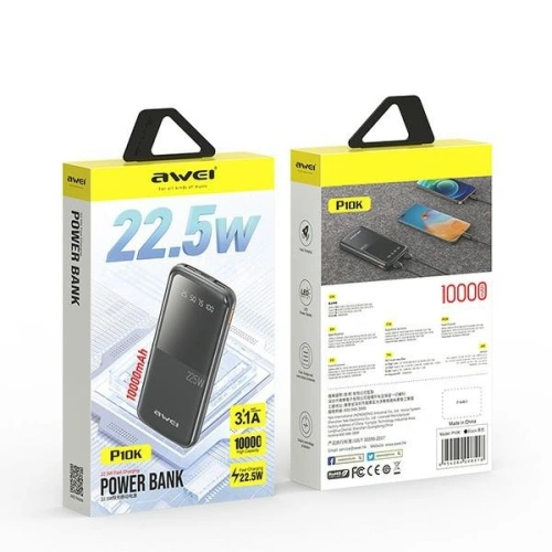 Kup Powerbank AWEI P10K 10000mAh 22.5W černý/black - AWEI199 - {ean13} - Sklep Home Screen