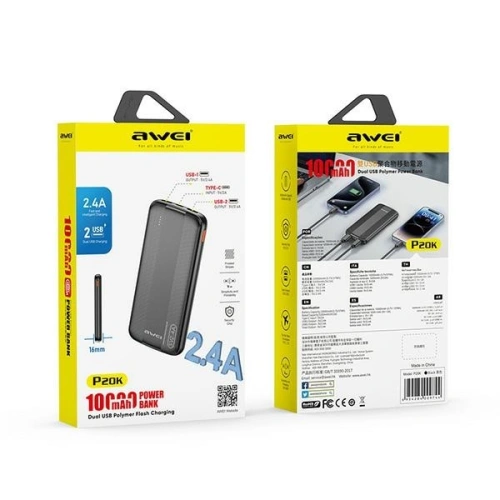 Kup Powerbank AWEI P20K 10000mAh schwarz/schwarz - AWEI201 - {ean13} - Sklep Home Screen