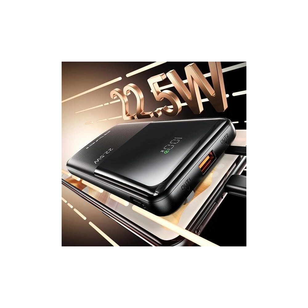 Powerbank AWEI P76K 10000mAh 22.5W Digital Display czarny/black
