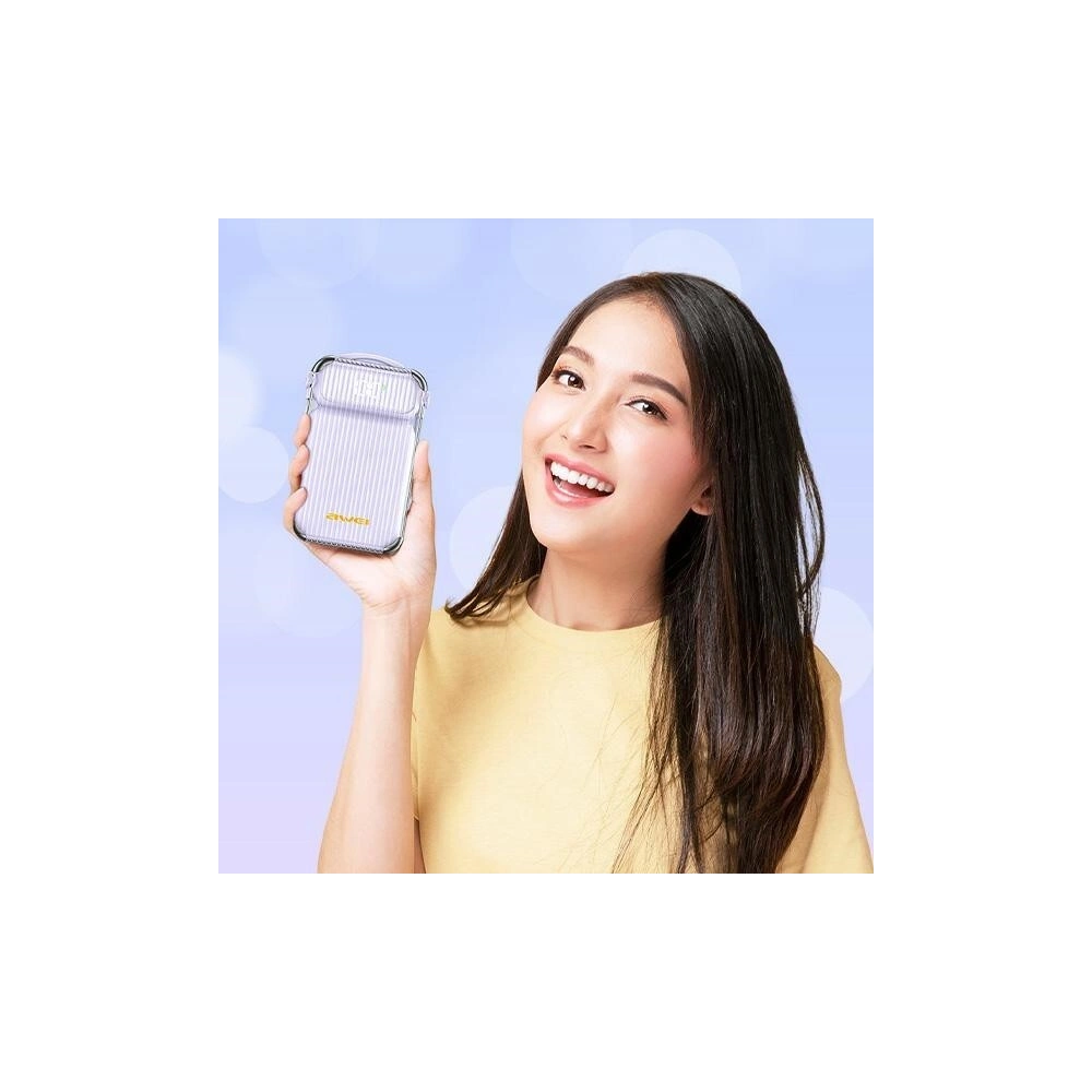 Powerbank AWEI P89K 10000mAh 38,5W czarny/black + kabel USB-C / Lightning