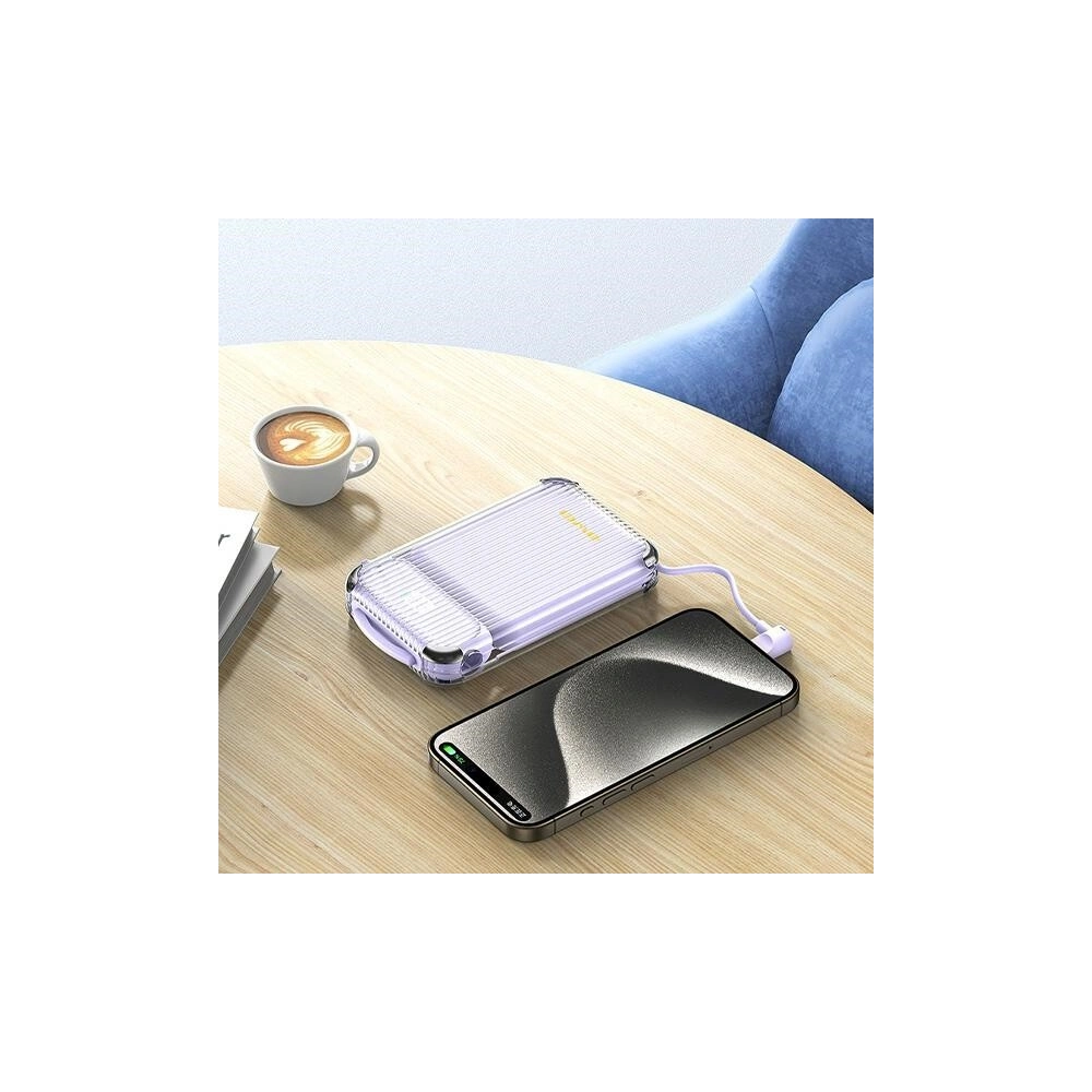 Powerbank AWEI P89K 10000mAh 38,5W czarny/black + kabel USB-C / Lightning