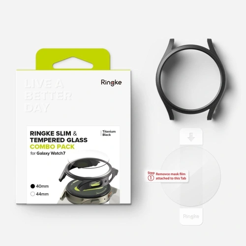 Kup Etui + sticlă Ringke Slim & Tempered Glass Galaxy Watch 7 40mm Titanium Black - RGK2000 - {ean13} - Sklep Home Screen
