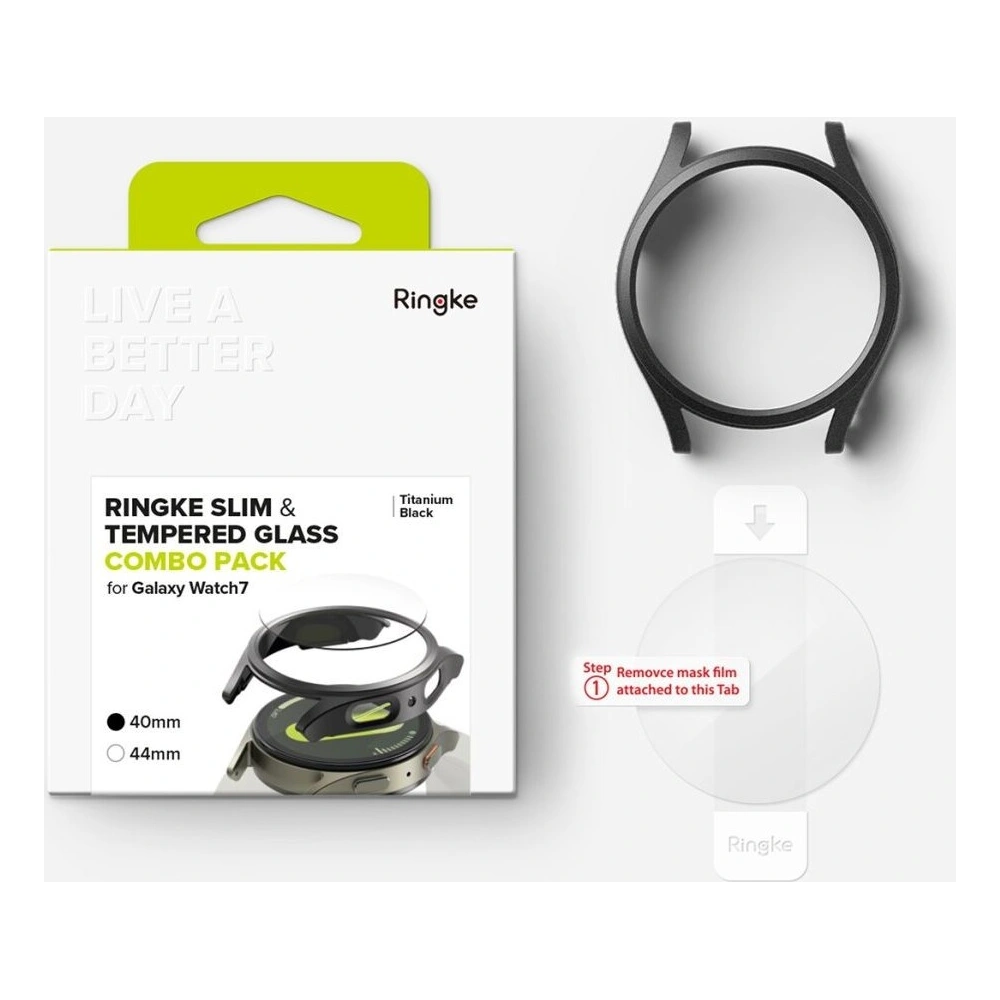 Etui + szkło Ringke Slim & Tempered Glass Galaxy Watch 7 40mm Titanium Black