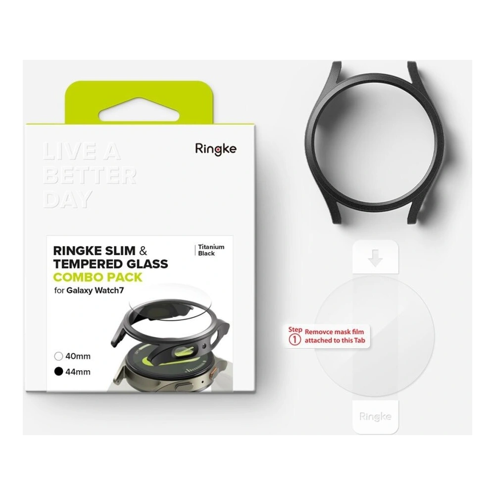 Etui + szkło Ringke Slim & Tempered Glass Galaxy Watch 7 44mm Titanium Black