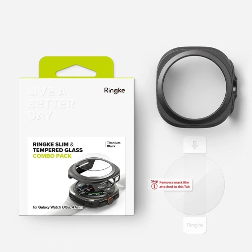 Kup Etui + szkło Ringke Slim & Tempered Glass Galaxy Watch Ultra 47mm Titanium Black - RGK2002 - {ean13} - Sklep Home Screen