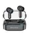 AWEI T58 vezeték nélküli fülhallgató Bluetooth 5.3 ANC + dokkoló állomás fekete színben