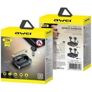 Kup Căști wireless in-ear AWEI T58 Bluetooth 5.3 ANC + stație de încărcare neagră/black - AWEI208 - {ean13} - Sklep Home Screen