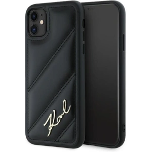 Kup Etui Karl Lagerfeld KLHCN61PQDSMGK Apple iPhone 11 / XR hardcase Diagonal Quilted Script czarny/black - KLD2113 - {ean13} - Sklep Home Screen