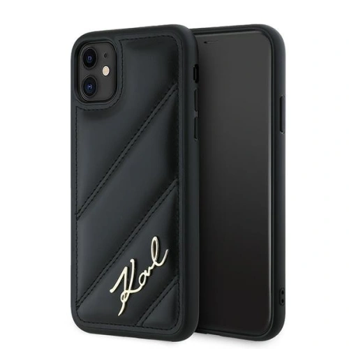 Kup Case Karl Lagerfeld KLHCN61PQDSMGK Apple iPhone 11 / XR Hardcase Diagonal Quilted Script schwarz/black - KLD2113 - {ean13} - Sklep Home Screen