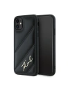 Case Karl Lagerfeld KLHCN61PQDSMGK Apple iPhone 11 / XR Hardcase Diagonal Quilted Script schwarz/black