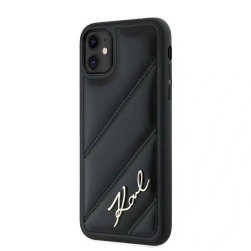 Kup Case Karl Lagerfeld KLHCN61PQDSMGK Apple iPhone 11 / XR Hardcase Diagonal Quilted Script schwarz/black - KLD2113 - {ean13} - Sklep Home Screen