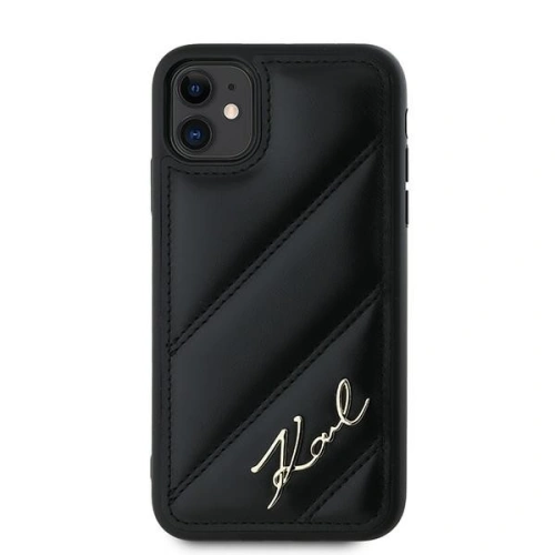 Kup Case Karl Lagerfeld KLHCN61PQDSMGK Apple iPhone 11 / XR Hardcase Diagonal Quilted Script schwarz/black - KLD2113 - {ean13} - Sklep Home Screen