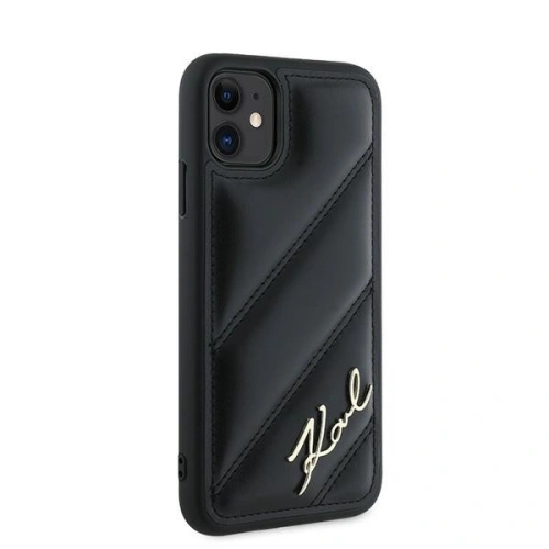 Kup Case Karl Lagerfeld KLHCN61PQDSMGK Apple iPhone 11 / XR Hardcase Diagonal Quilted Script schwarz/black - KLD2113 - {ean13} - Sklep Home Screen