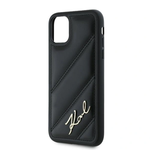 Kup Case Karl Lagerfeld KLHCN61PQDSMGK Apple iPhone 11 / XR Hardcase Diagonal Quilted Script schwarz/black - KLD2113 - {ean13} - Sklep Home Screen