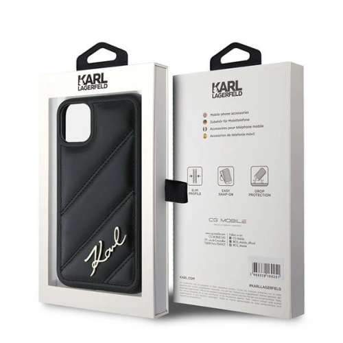 Kup Case Karl Lagerfeld KLHCN61PQDSMGK Apple iPhone 11 / XR Hardcase Diagonal Quilted Script schwarz/black - KLD2113 - {ean13} - Sklep Home Screen