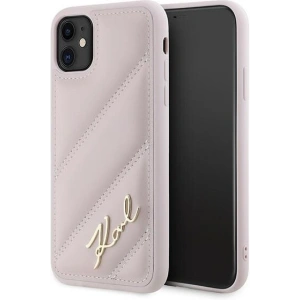 Kup Etui Karl Lagerfeld KLHCN61PQDSMGP Apple iPhone 11 / XR hardcase Diagonal Quilted Script różowy/pink - KLD2114 - {ean13} - Sklep Home Screen