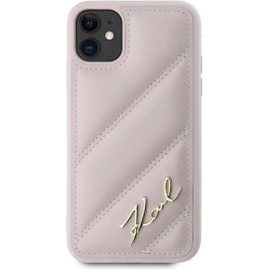 Kup Case Karl Lagerfeld KLHCN61PQDSMGP Apple iPhone 11 / XR Hardcase Diagonal Quilted Script rosa/pink - KLD2114 - {ean13} - Sklep Home Screen
