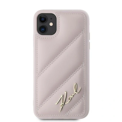 Kup Etui Karl Lagerfeld KLHCN61PQDSMGP Apple iPhone 11 / XR hardcase Diagonal Quilted Script różowy/pink - KLD2114 - {ean13} - Sklep Home Screen