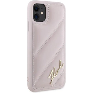 Kup Case Karl Lagerfeld KLHCN61PQDSMGP Apple iPhone 11 / XR Hardcase Diagonal Quilted Script rosa/pink - KLD2114 - {ean13} - Sklep Home Screen