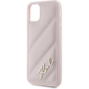 Kup Etui Karl Lagerfeld KLHCN61PQDSMGP Apple iPhone 11 / XR hardcase Diagonal Quilted Script różowy/pink - KLD2114 - {ean13} - Sklep Home Screen