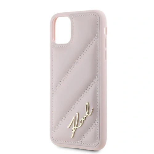 Buy Karl Lagerfeld KLHCN61PQDSMGP Apple iPhone 11 / XR hardcase Diagonal Quilted Script pink - KLD2114 - {ean13} - Home Screen Store Europe