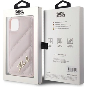 Kup Case Karl Lagerfeld KLHCN61PQDSMGP Apple iPhone 11 / XR Hardcase Diagonal Quilted Script rosa/pink - KLD2114 - {ean13} - Sklep Home Screen