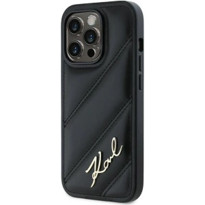 Kup Etui Karl Lagerfeld KLHCP13LPQDSMGK Apple iPhone 13 Pro / 13 hardcase Diagonal Quilted Script czarny/black - KLD2115 - {ean13} - Sklep Home Screen