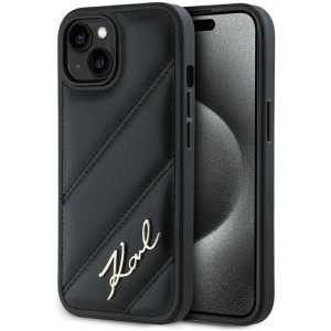 Kup Etui Karl Lagerfeld KLHCP13MPQDSMGK Apple iPhone 13 hardcase Diagonal Quilted Script czarny/black - KLD2116 - {ean13} - Sklep Home Screen