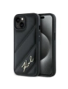 Buy Karl Lagerfeld KLHCP13MPQDSMGK Apple iPhone 13 hardcase Diagonal Quilted Script black - KLD2116 - {ean13} - Home Screen Store Europe
